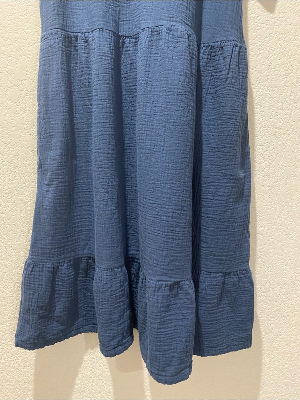 Pact Organic Cotton Coastal Double Gauze Breezy Dress French Navy size L - Picture 6 of 14